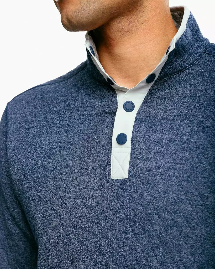 Southern Tide Tiller Heather Quarter Zip (Heather True Navy) 4 Southern Tide Tiller Heather Quarter Zip (Heather True Navy)
