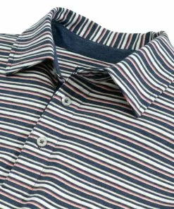 Fish Hippie Culbert Heather Multi Stripe Polo (Navy)