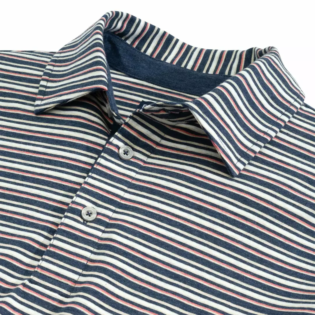 Fish Hippie Culbert Heather Multi Stripe Polo (Navy) 3 Fish Hippie Culbert Heather Multi Stripe Polo (Navy)