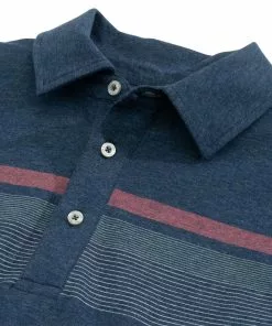 Fish Hippie Shearwater Engineered Chest Strip Polo (Navy)