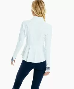 Southern Tide Tops Viviette Performance Full Zip (Classic White)